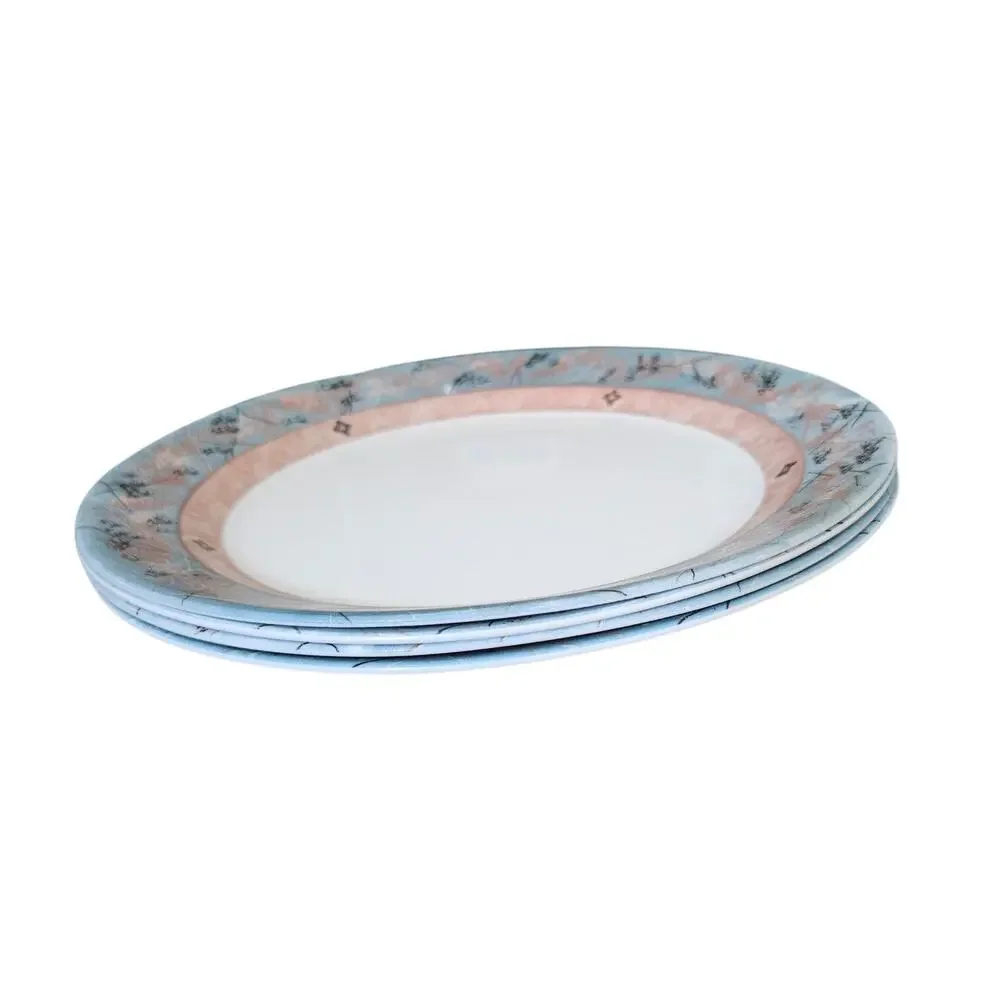 Corelle Corning Blue Pink Floral Branch Dinner Plates Set of 4 10.25